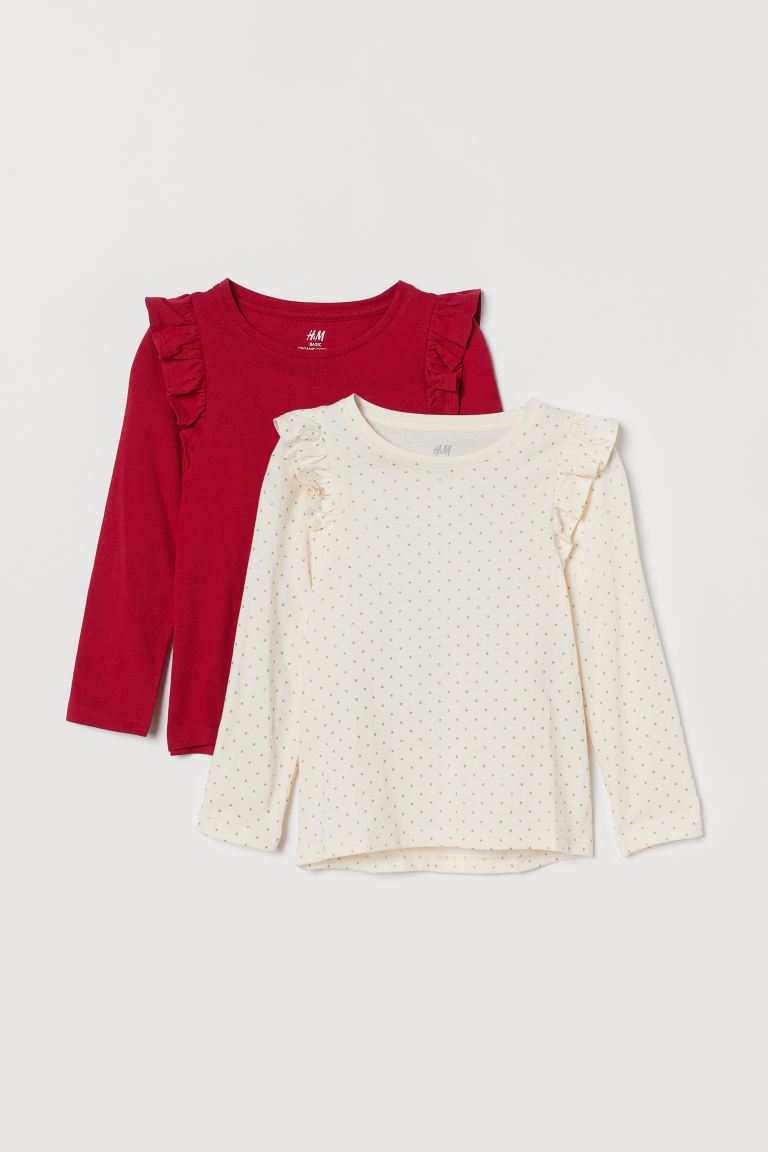 H&M 2-pack Ruffle-trimmed Tops