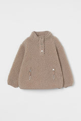 H&M Faux Shearling Jacket with Stand-up Collar