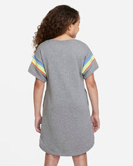 NIKE Girls Gray Short Sleeve Crew Neck Sportswear Heritage