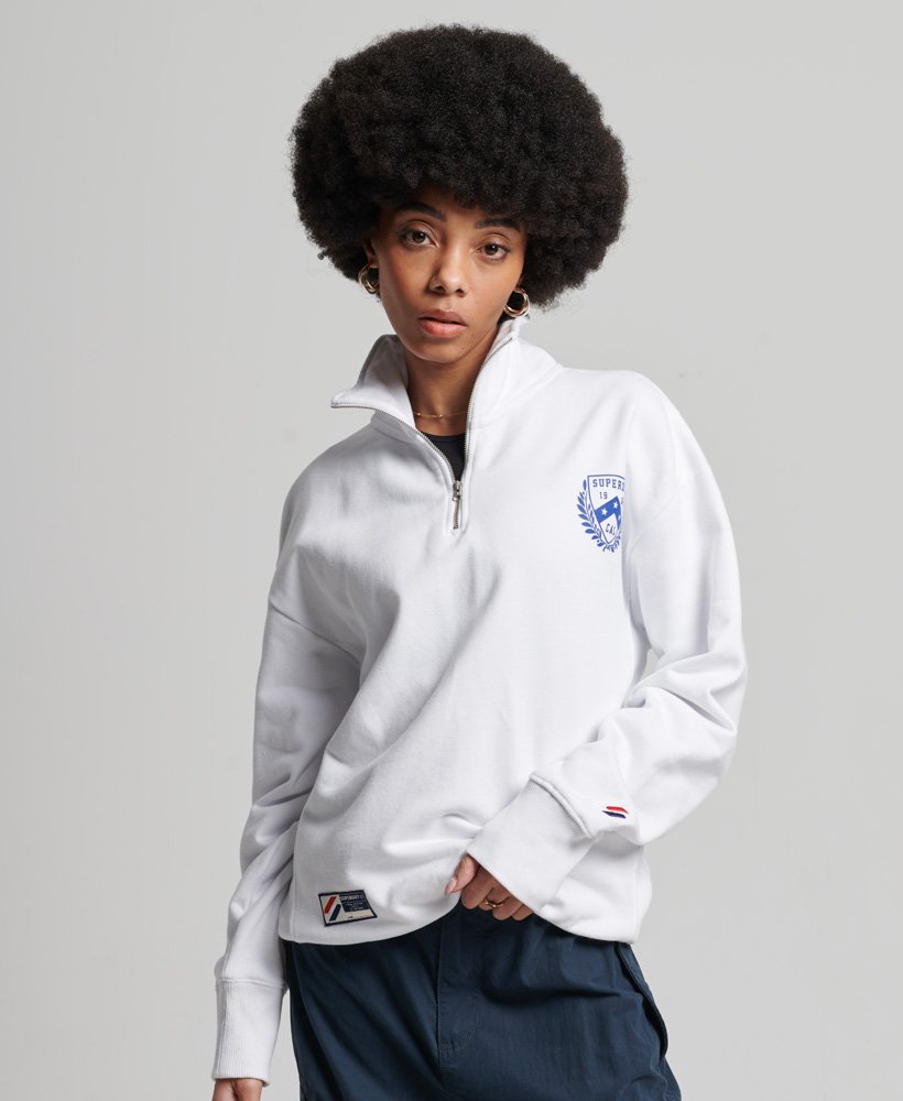 SUPERDRY City College Oversized Half Zip Track Top